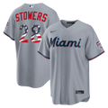 Miami Marlins Nike Fourth of July Kyle Stowers USA 250 Stadium Baseball Jersey - Gray
