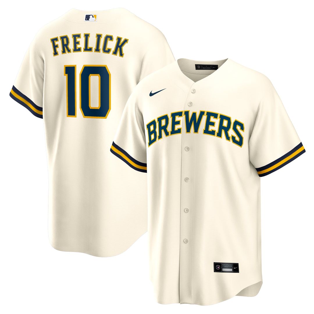 Milwaukee Brewers Nike Sal Frelick Home Replica Baseball Jersey - Cream