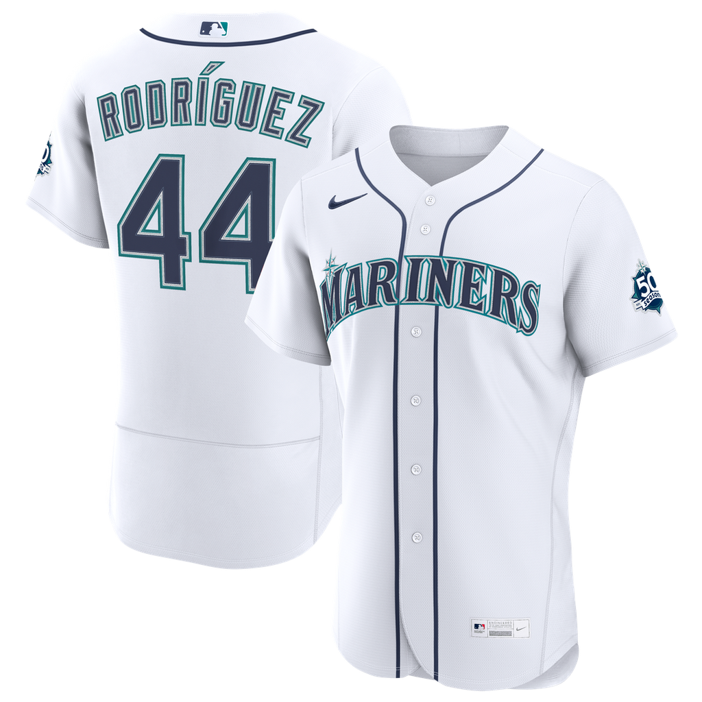 Seattle Mariners Nike Julio Rodriguez Home 50th Season Authentic Baseball Jersey - White