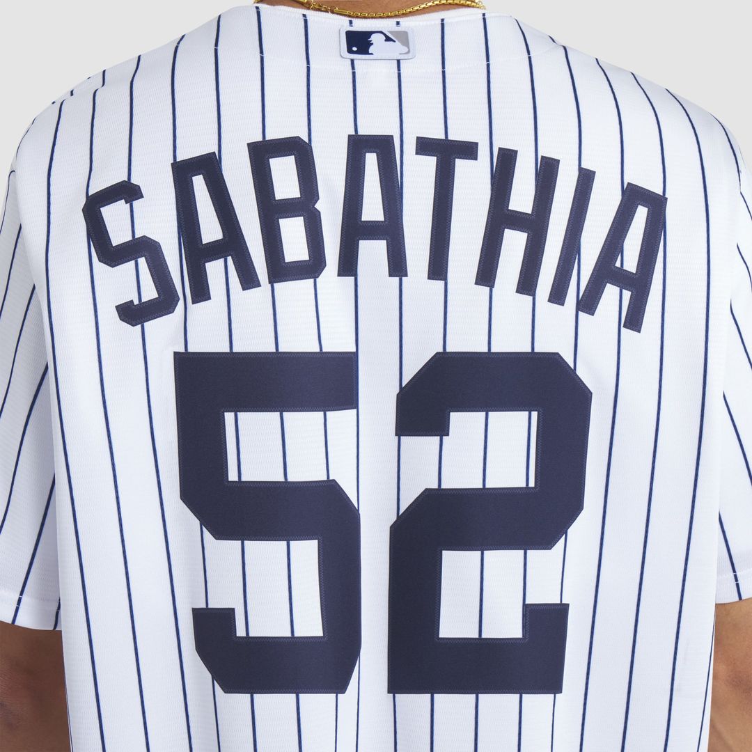 New York Yankees Nike CC Sabathia 2025 Baseball Hall of Fame Name & Number Retired Replica Baseball Jersey - White
