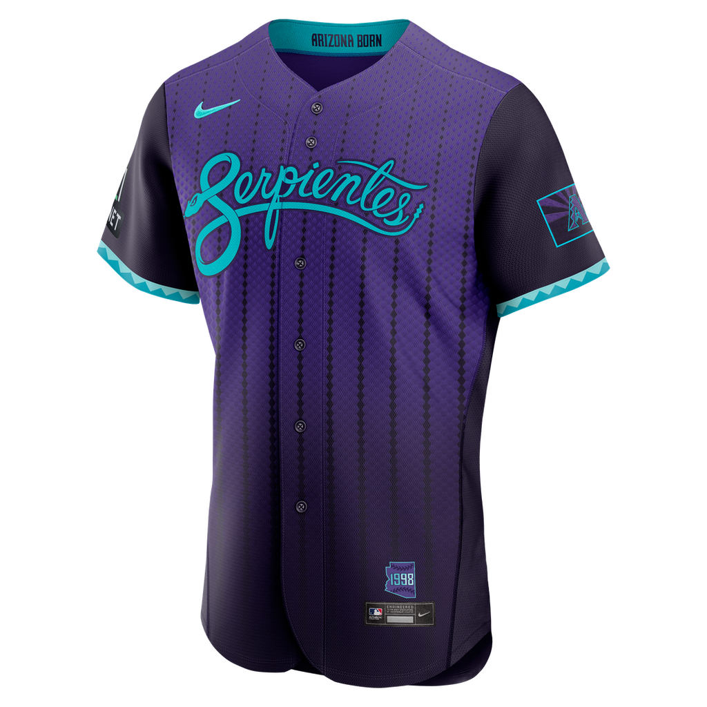 Arizona Diamondbacks Nike City Connect Authentic Sponsor Patch Baseball Jersey - Purple