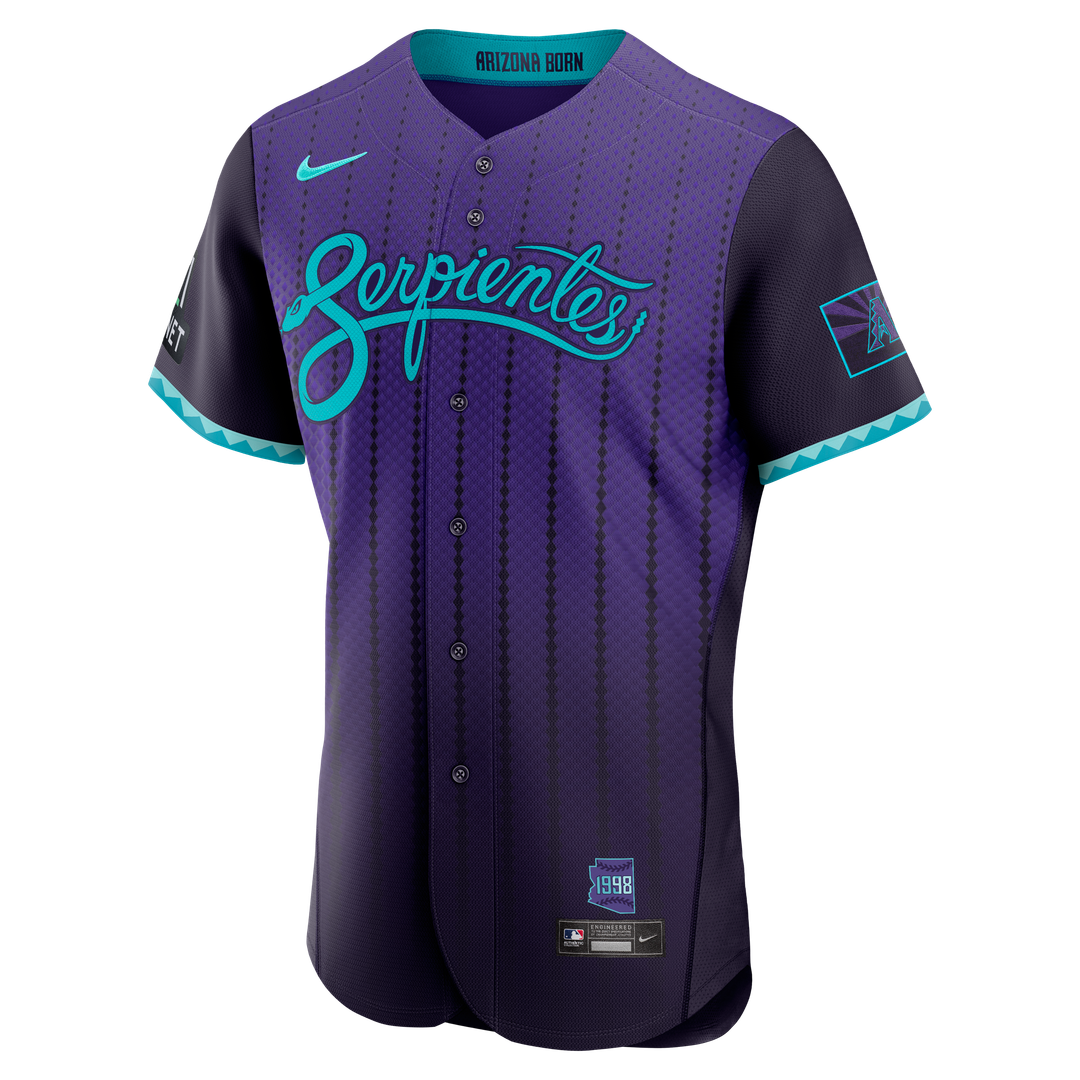 Arizona Diamondbacks Nike City Connect Authentic Sponsor Patch Baseball Jersey - Purple