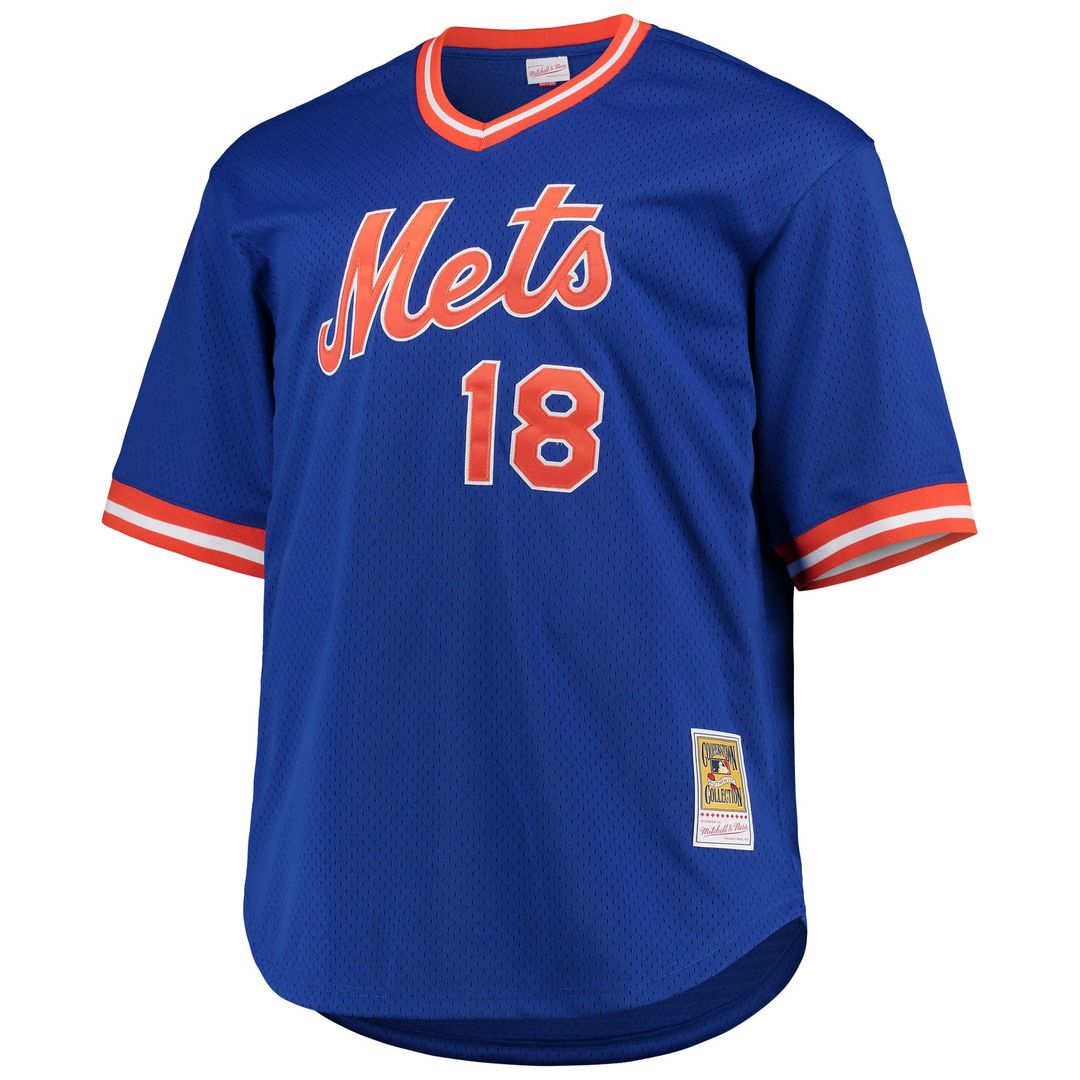 New York Mets Mitchell & Ness Darryl Strawberry Big & Tall Cooperstown Collection Mesh Batting Practice Baseball Jersey - Royal