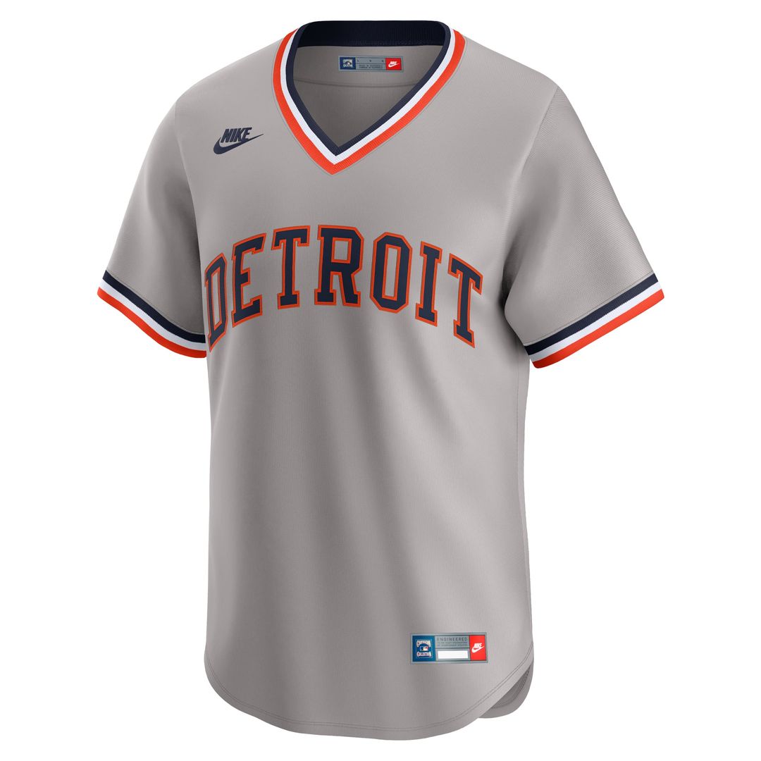 Detroit Tigers Nike Cooperstown Collection Limited Baseball Jersey - Gray