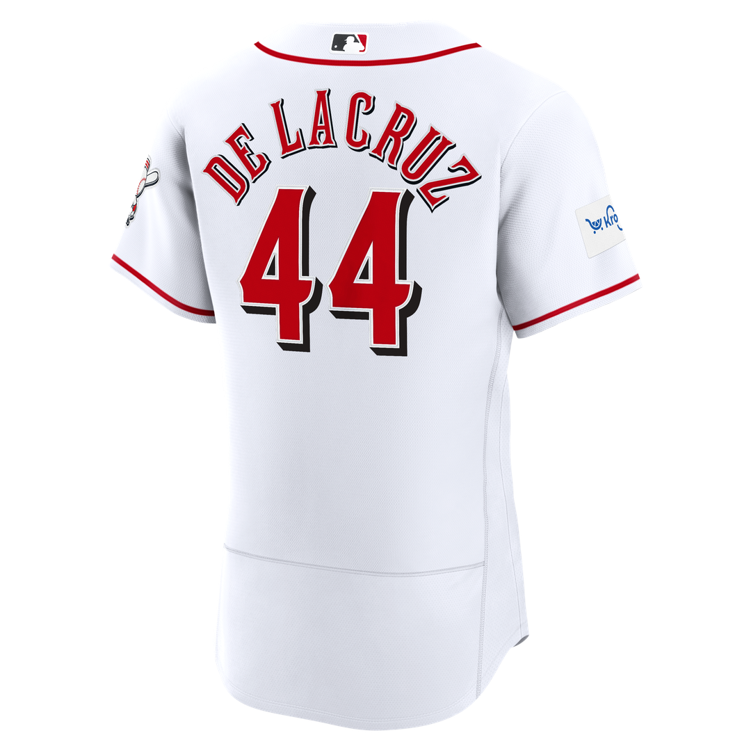 Cincinnati Reds Nike Elly De La Cruz Home Authentic Sponsor Patch Baseball Jersey - White