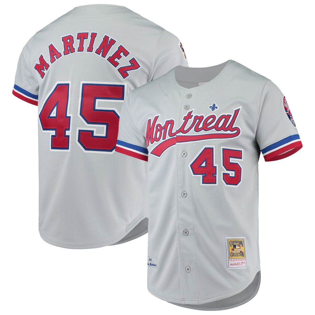 Montreal Expos Mitchell & Ness Pedro Martinez Cooperstown Collection Authentic Baseball Jersey - Gray
