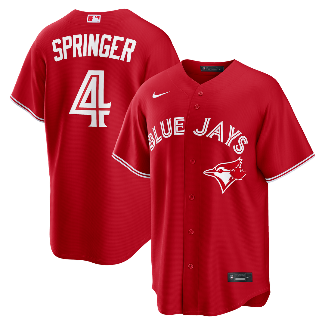Toronto Blue Jays Nike George Springer Canada Day Replica Baseball Jersey - Red