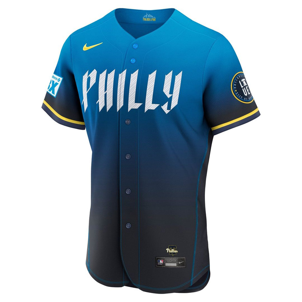 Philadelphia Phillies Nike City Connect Authentic Sponsor Patch Baseball Jersey - Navy