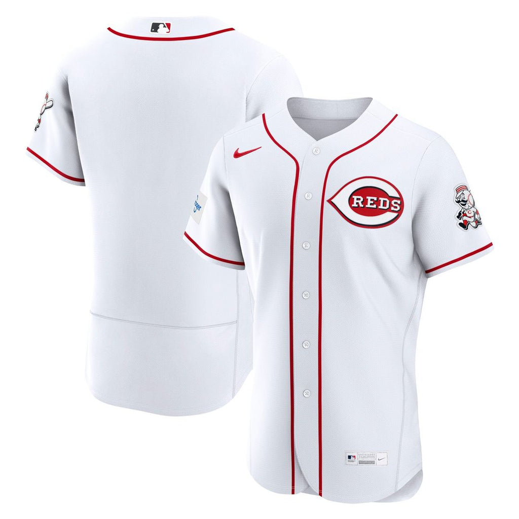 Cincinnati Reds Nike Home Sponsor Patch Authentic Baseball Jersey - White