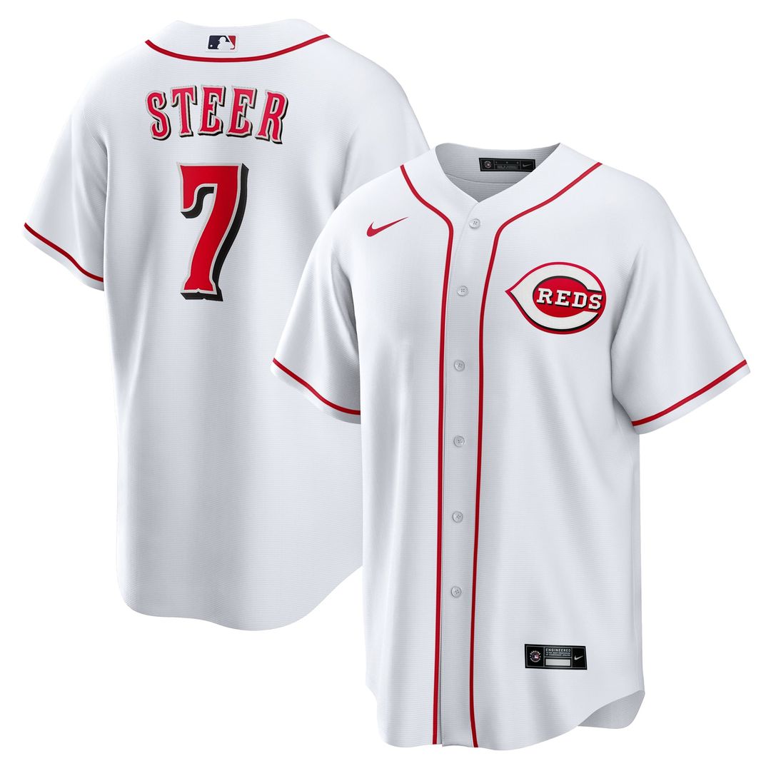 Cincinnati Reds Nike Spencer Steer Home Replica Baseball Jersey - White