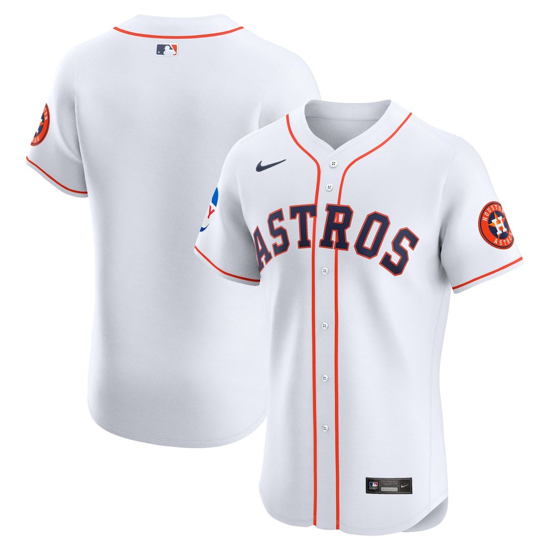 Houston Astros Nike Home Elite Patch Baseball Jersey - White