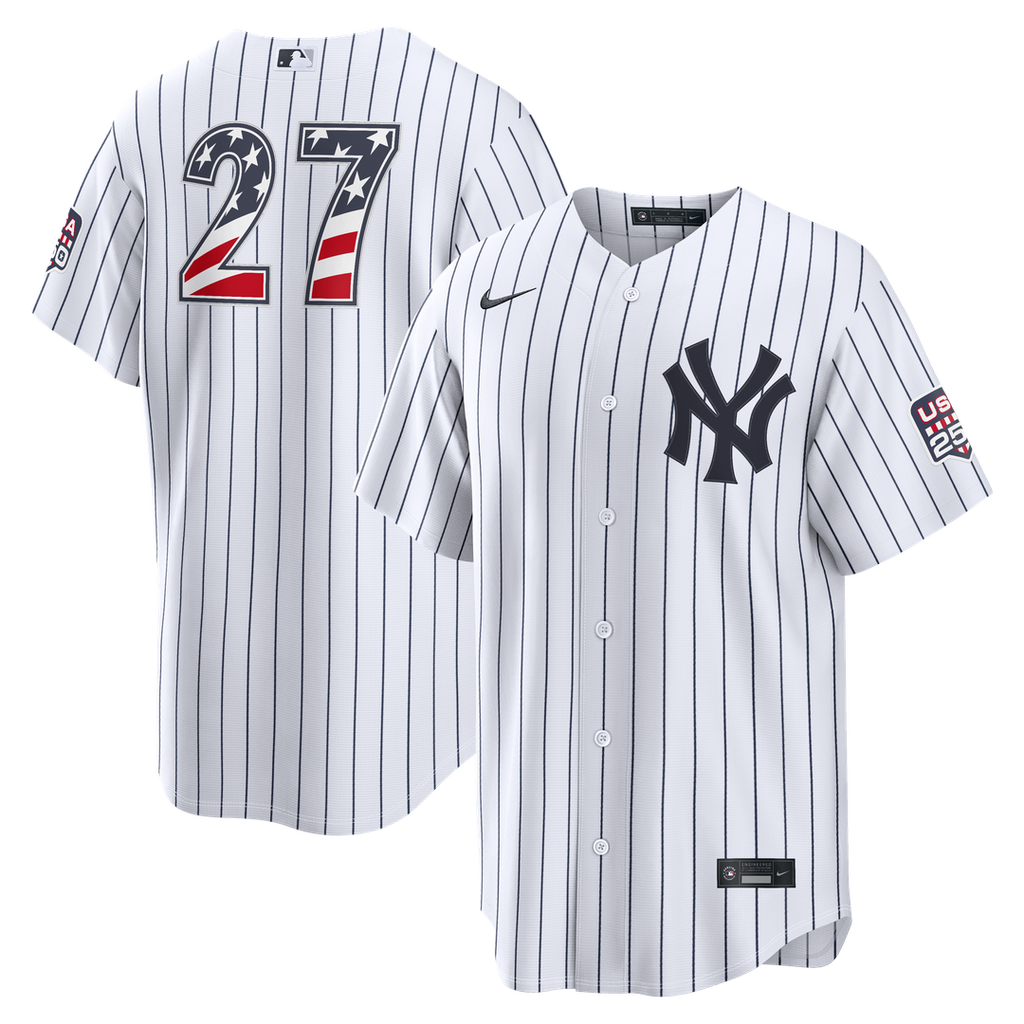 New York Yankees Nike Fourth of July Giancarlo Stanton USA 250 Stadium Baseball Jersey - White