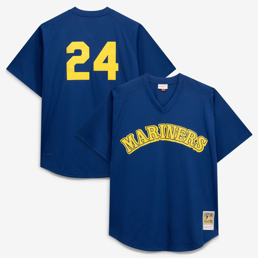 Seattle Mariners Mitchell & Ness Ken Griffey Jr. Big & Tall Cooperstown Collection Mesh Batting Practice Baseball Jersey - Royal