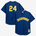 Seattle Mariners Mitchell & Ness Ken Griffey Jr. Big & Tall Cooperstown Collection Mesh Batting Practice Baseball Jersey - Royal