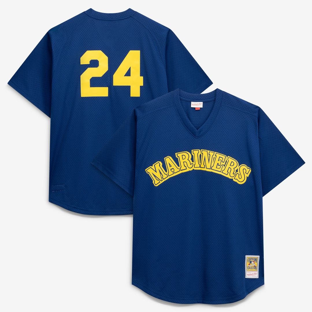 Seattle Mariners Mitchell & Ness Ken Griffey Jr. Big & Tall Cooperstown Collection Mesh Batting Practice Baseball Jersey - Royal