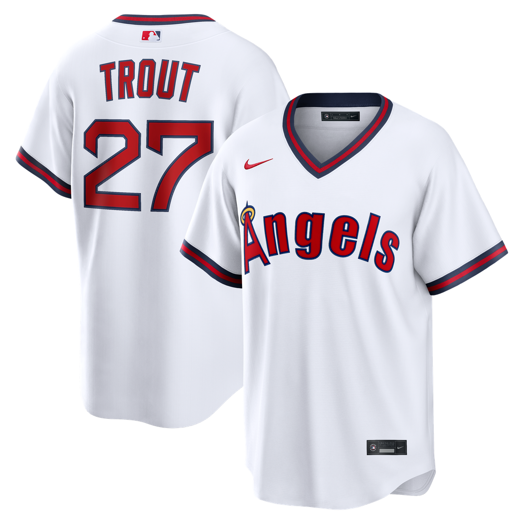 Los Angeles Angels Nike Mike Trout Road Replica Baseball Jersey - Gray