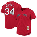 Boston Red Sox Mitchell & Ness David Ortiz Cooperstown Collection Mesh Batting Practice Button-Up Baseball Jersey - Red