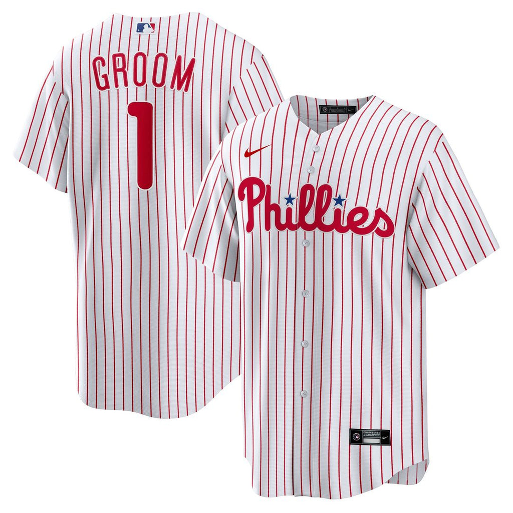 Philadelphia Phillies Nike #1 Groom Home Replica Baseball Jersey - White