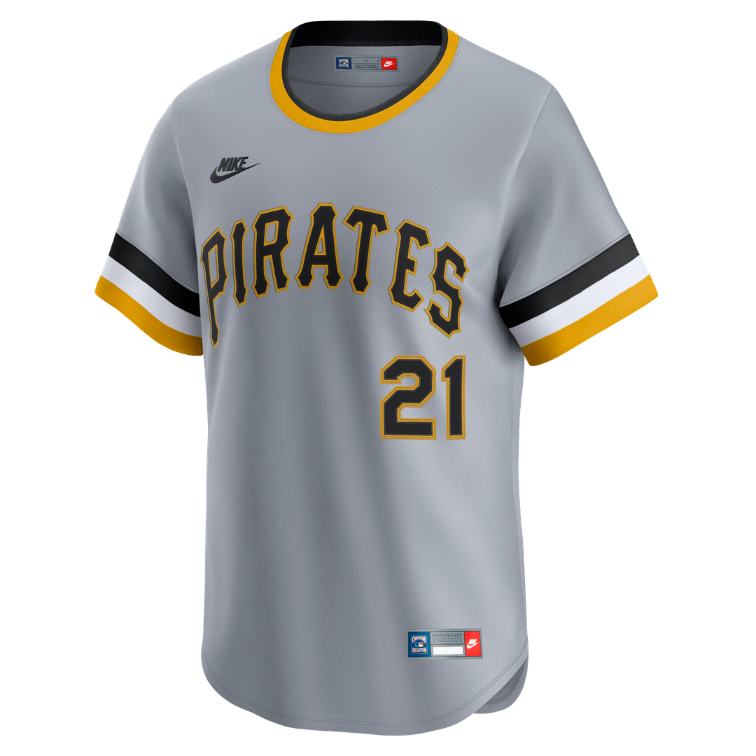 Pittsburgh Pirates Nike Roberto Clemente Throwback Cooperstown Collection Limited Baseball Jersey - Gray