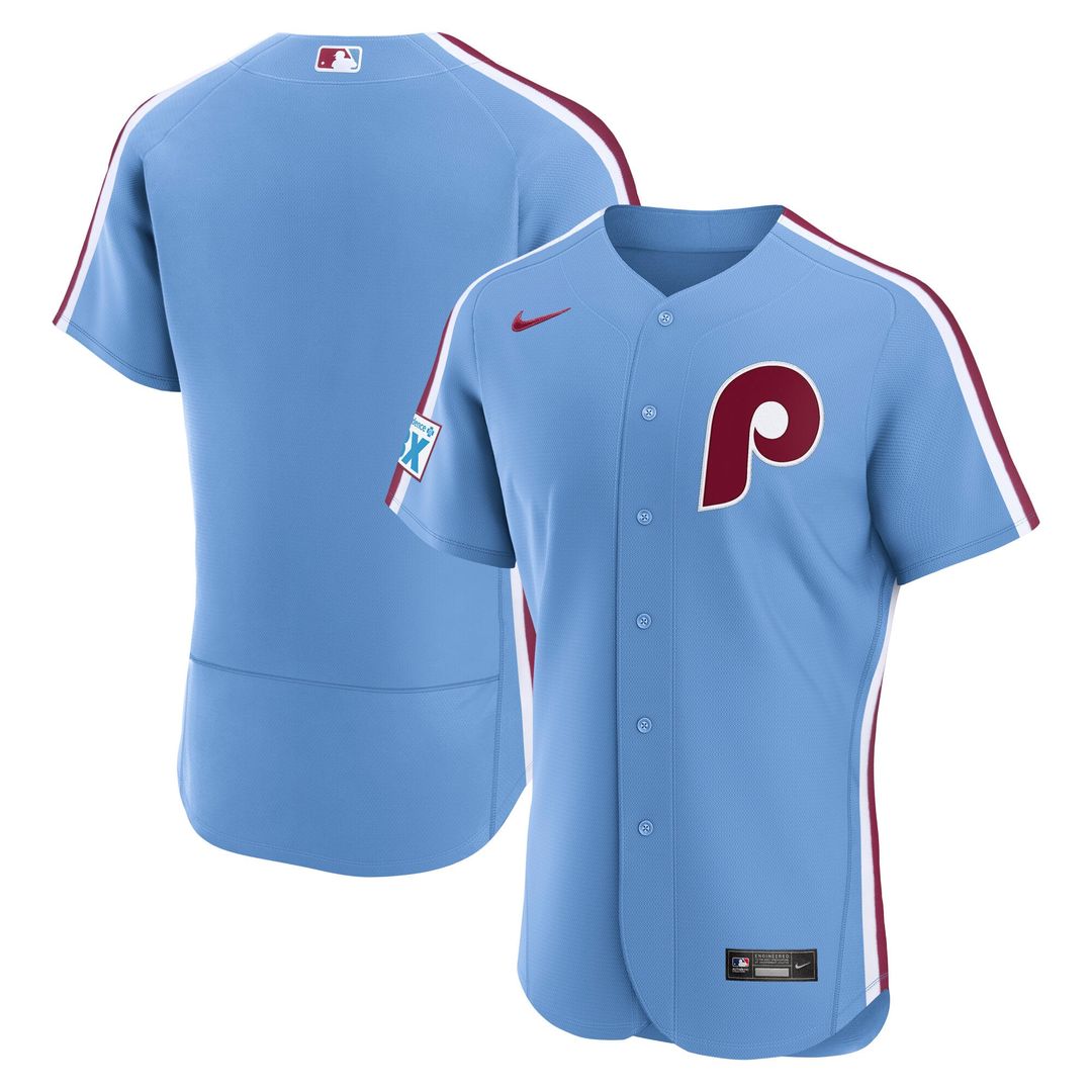 Philadelphia Phillies Nike Home Sponsor Patch Authentic Baseball Jersey - White