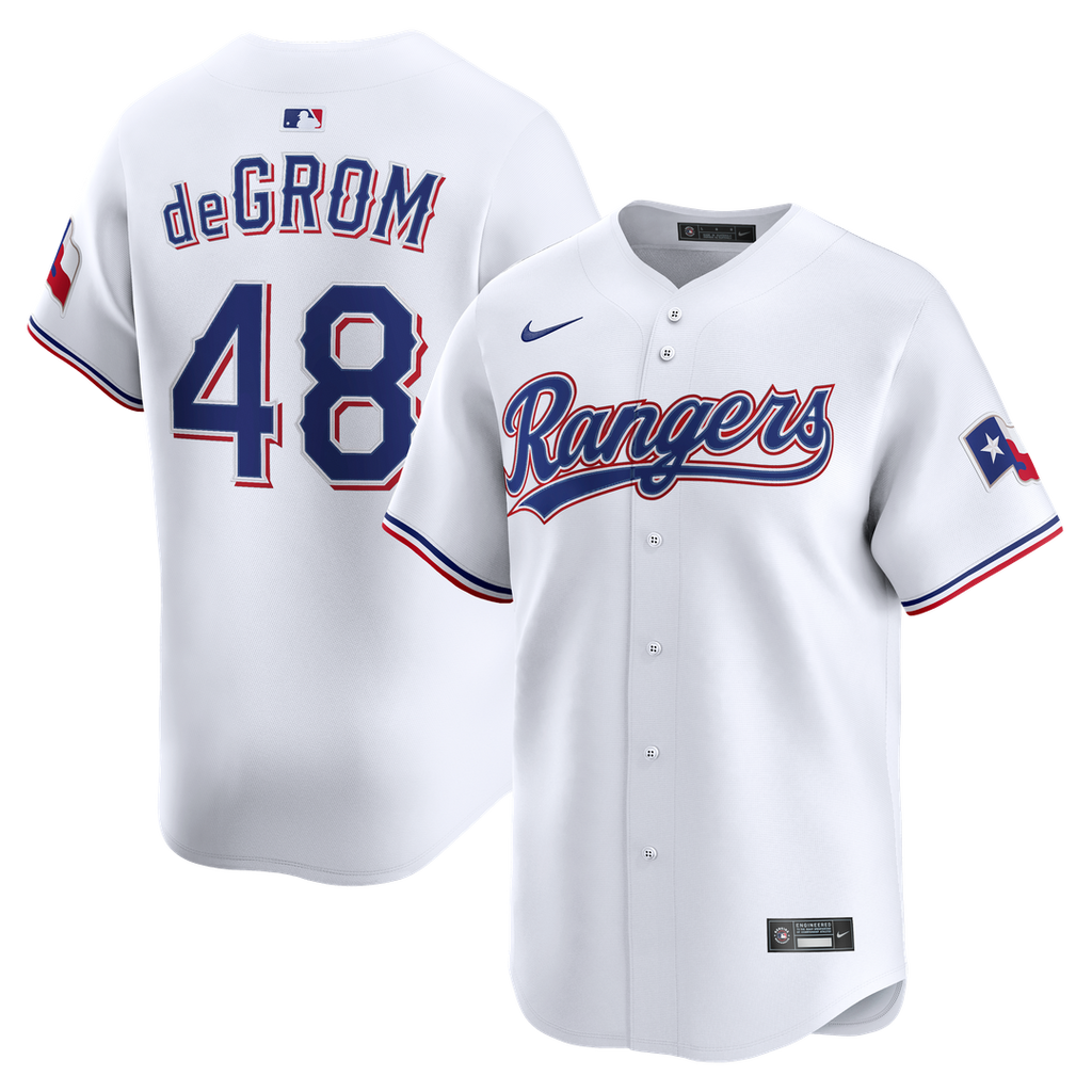 Texas Rangers Nike Jacob deGrom Home Limited Baseball Jersey - White