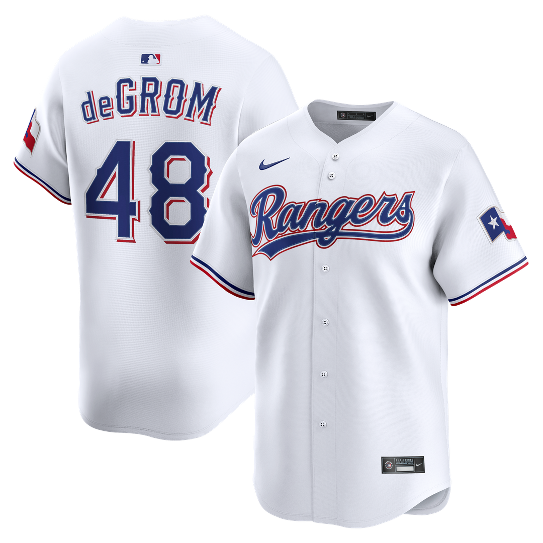 Texas Rangers Nike Jacob deGrom Home Limited Baseball Jersey - White