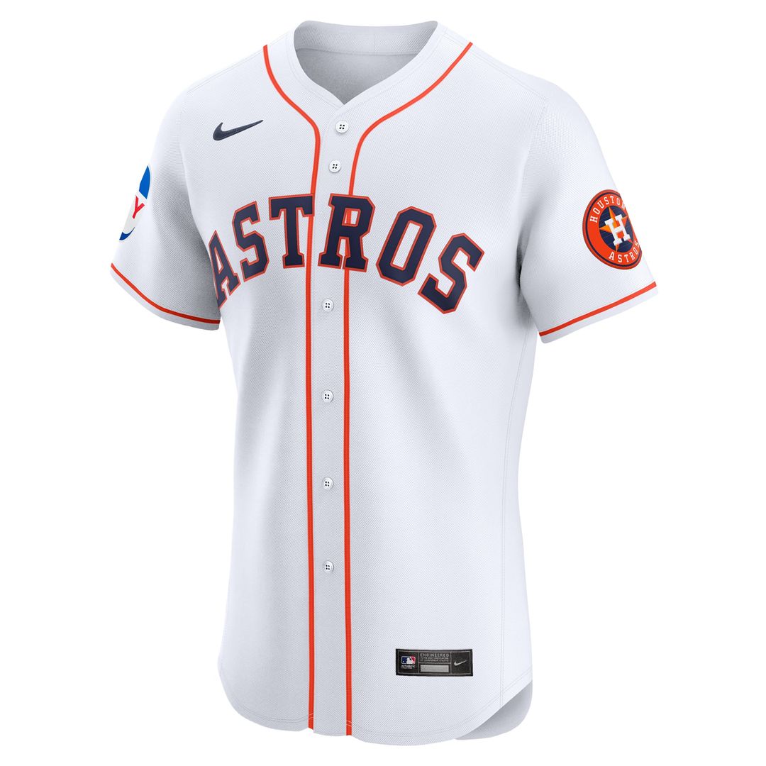 Houston Astros Nike Home Elite Patch Baseball Jersey - White