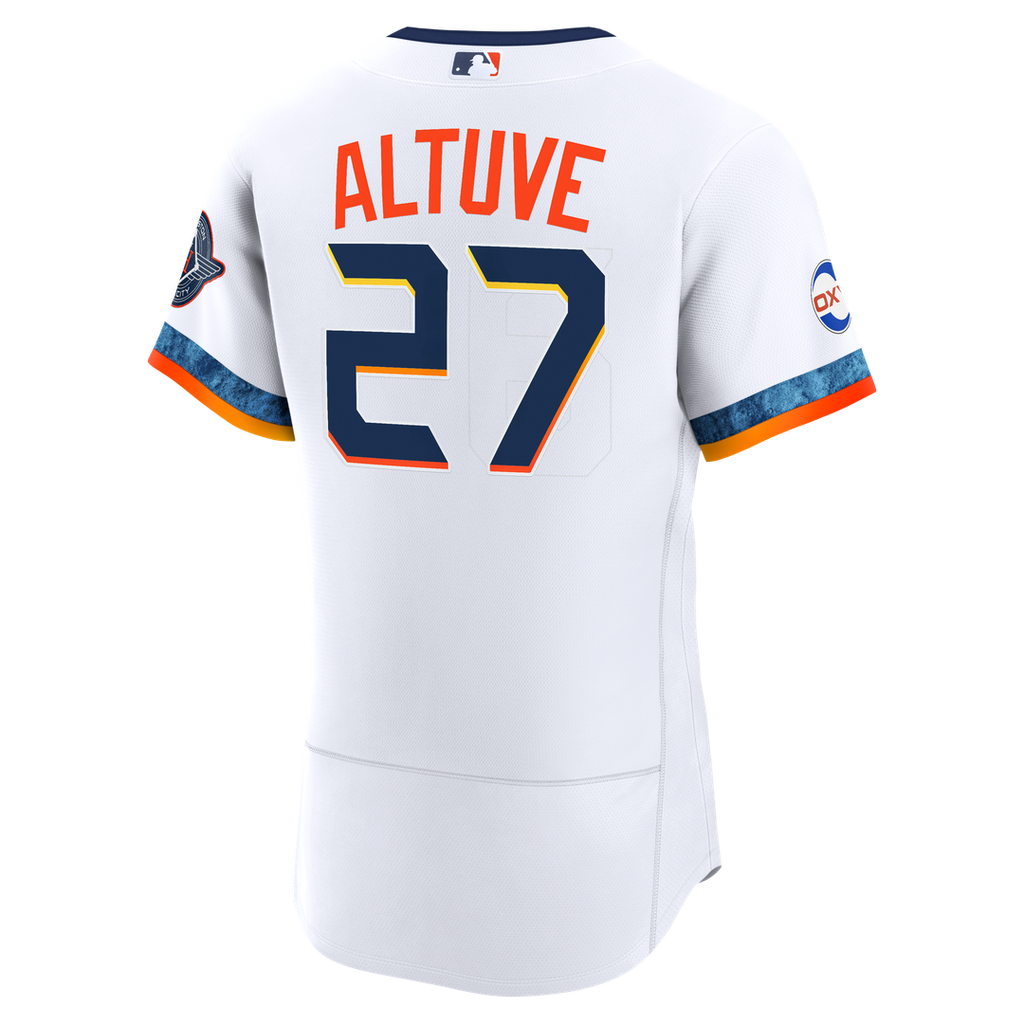 Houston Astros Nike Jose Altuve City Connect Authentic Sponsor Patch Baseball Jersey - White