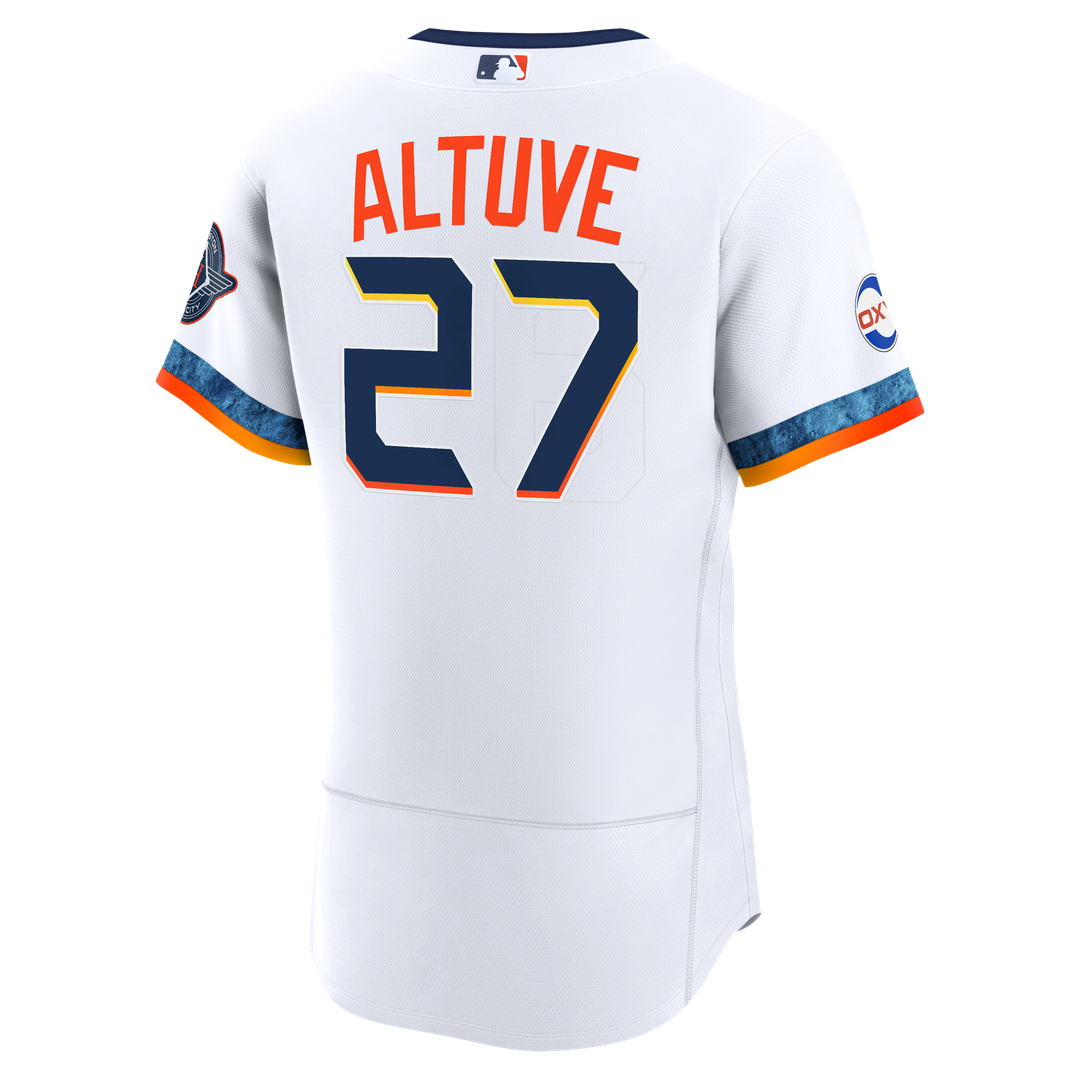 Houston Astros Nike Jose Altuve City Connect Authentic Sponsor Patch Baseball Jersey - White