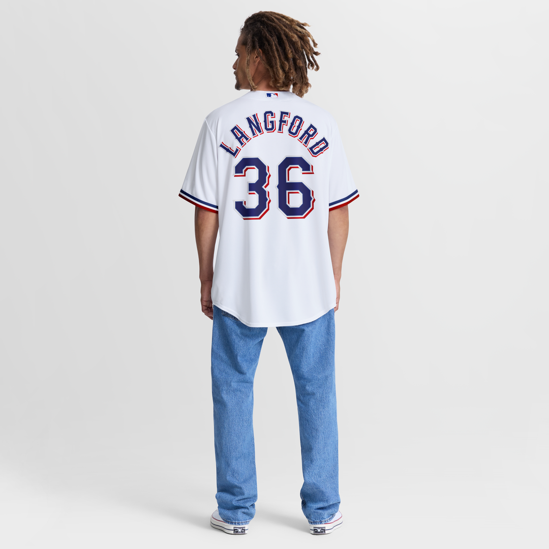 Texas Rangers Nike Wyatt Langford Home Replica Baseball Jersey - White