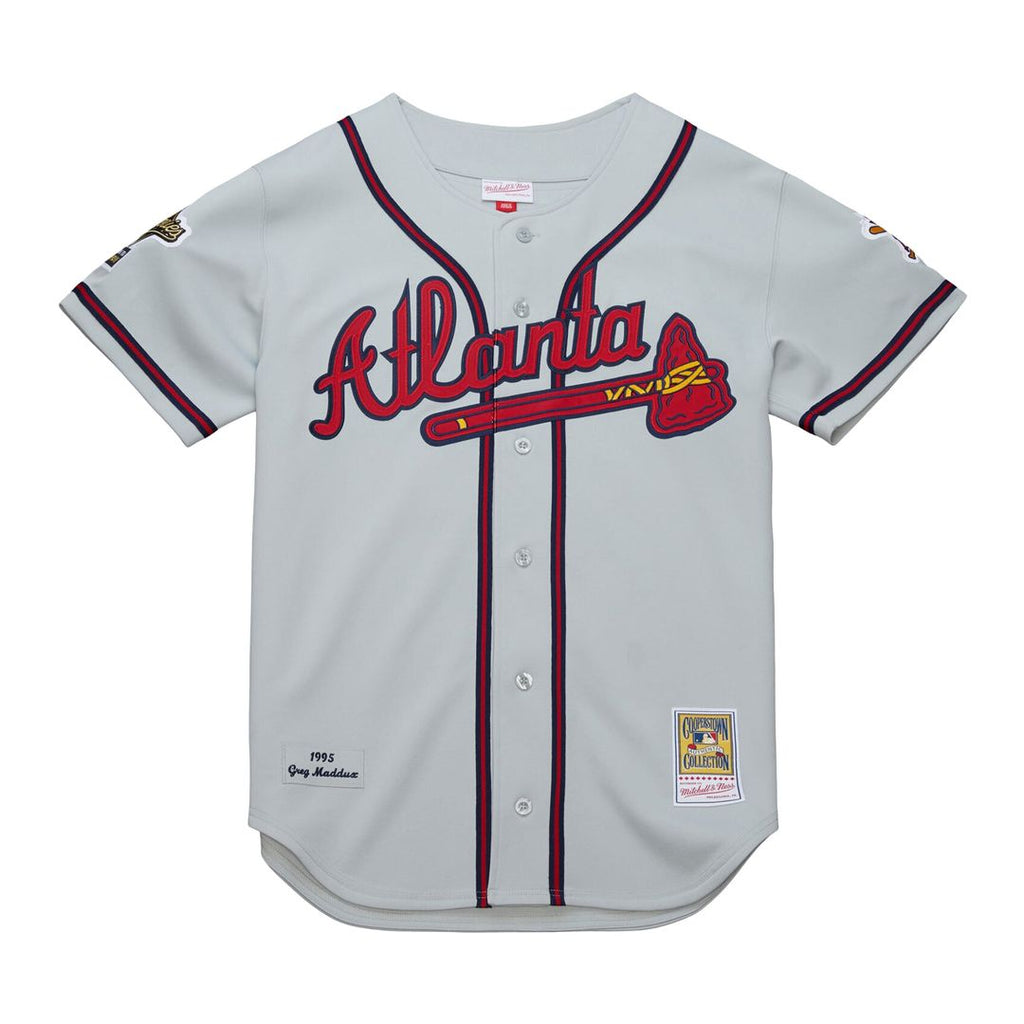 Atlanta Braves Mitchell & Ness Greg Maddux 1995 Throwback Authentic Baseball Jersey - Gray