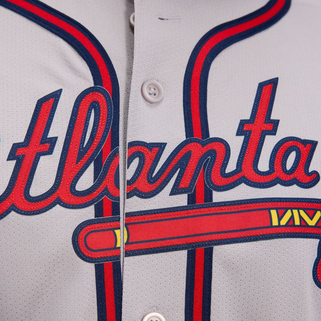 Atlanta Braves Nike Ozzie Albies Road Limited Baseball Jersey - Gray