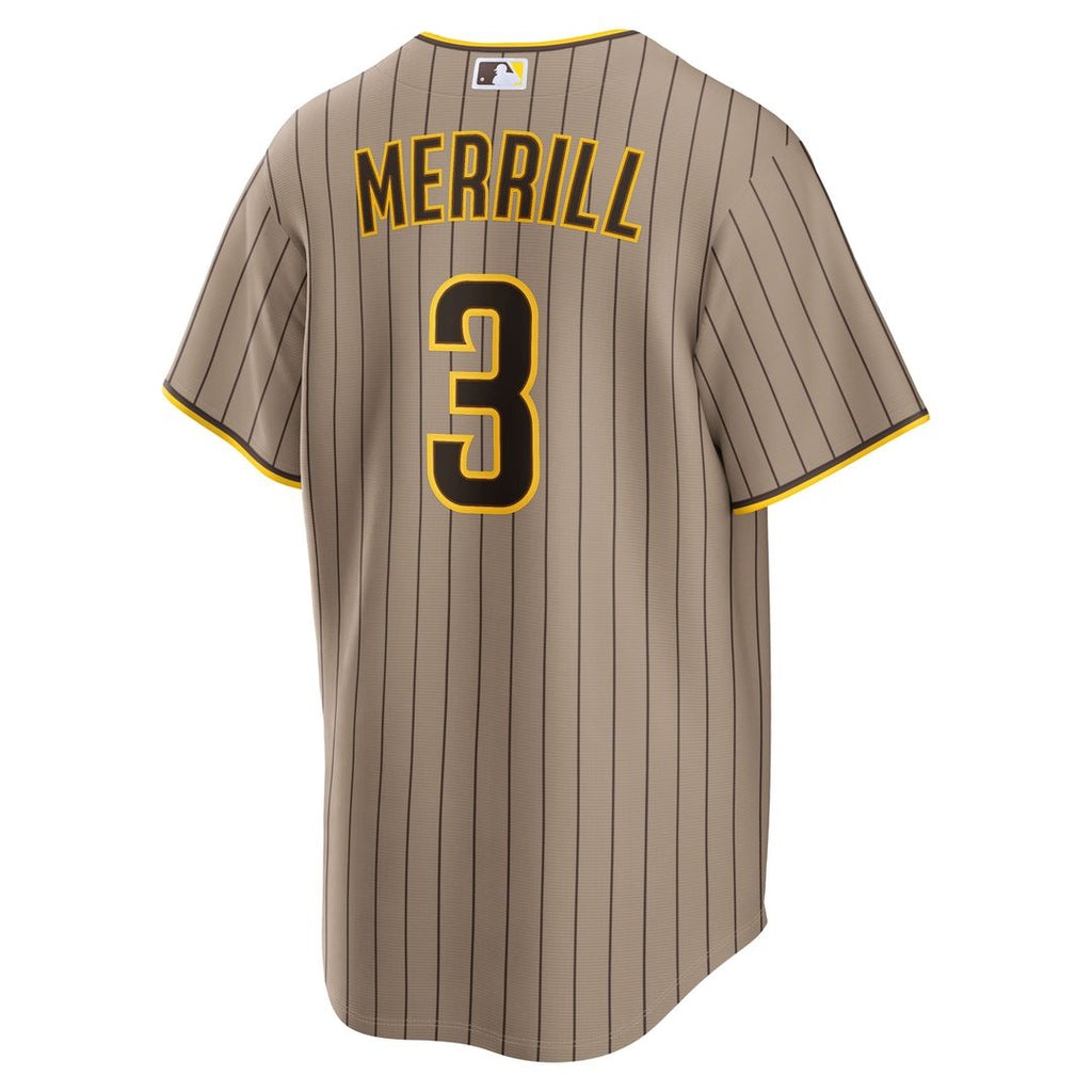 San Diego Padres Nike Jackson Merrill Alternate Replica Baseball Jersey - Sand