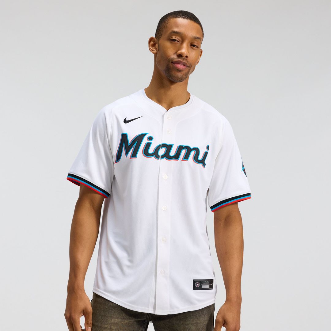 Miami Marlins Nike Home Limited Baseball Jersey - White