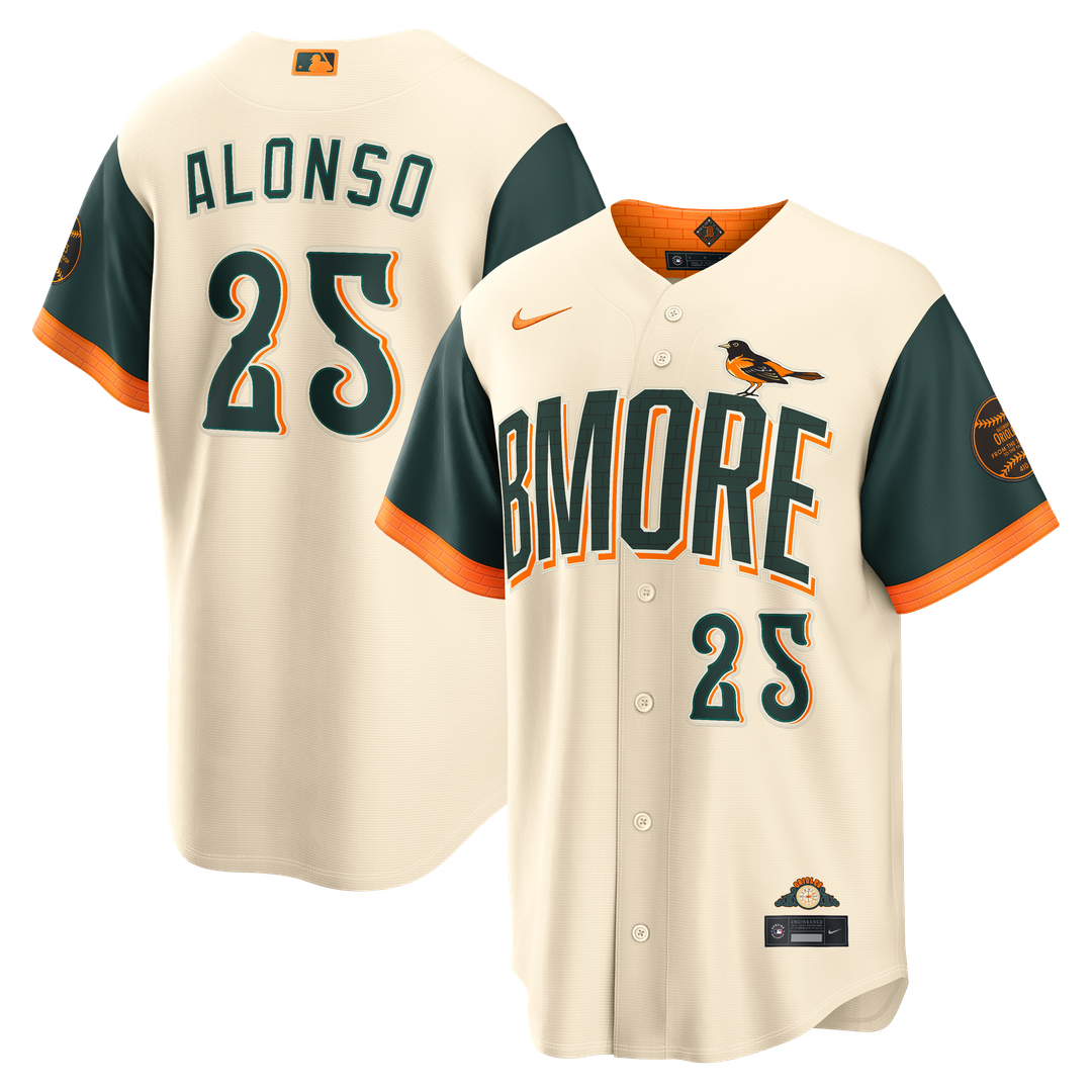 Baltimore Orioles Nike Pete Alonso 2026 City Connect Stadium Baseball Jersey - Cream