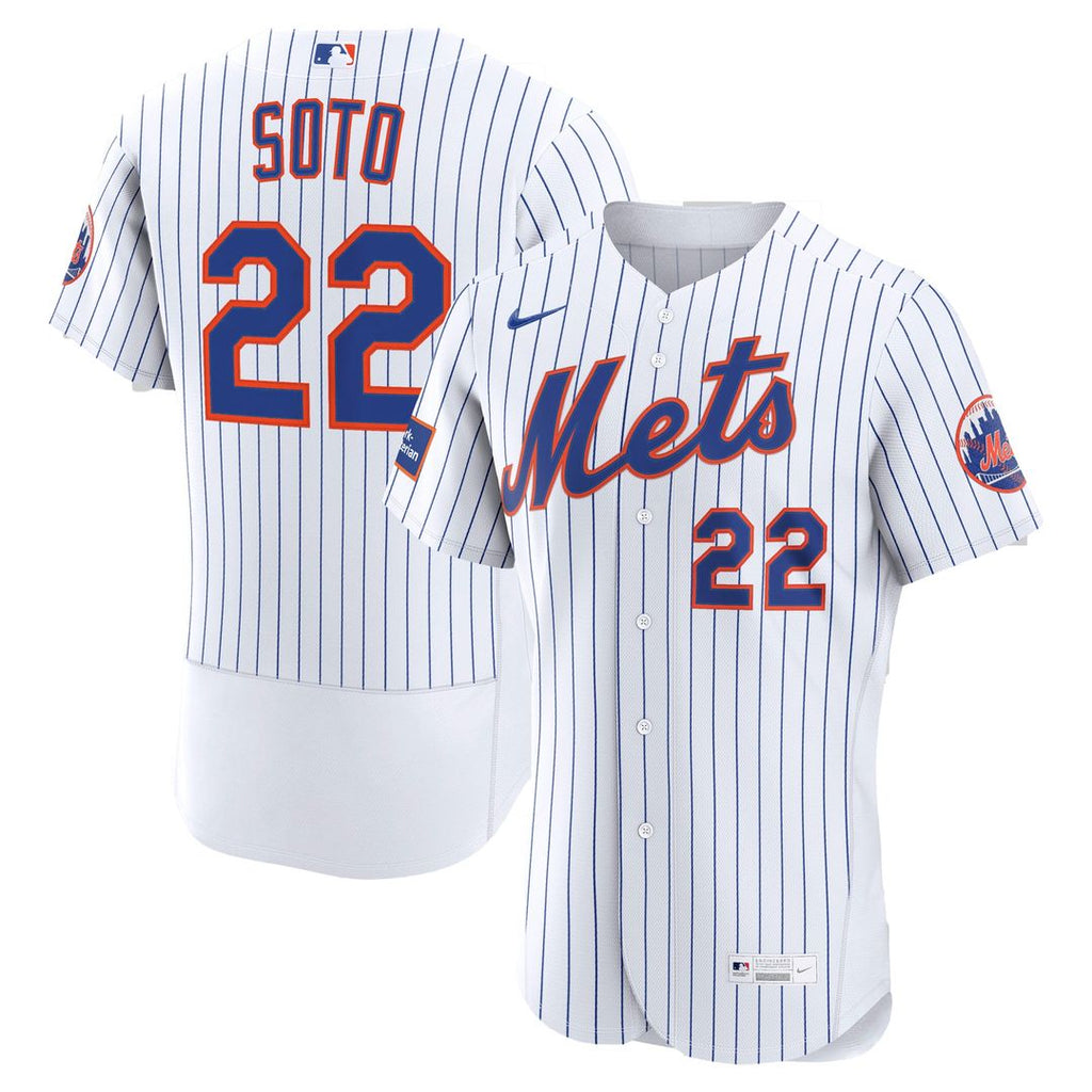 New York Mets Nike Juan Soto Home Authentic Sponsor Patch Baseball Jersey - White