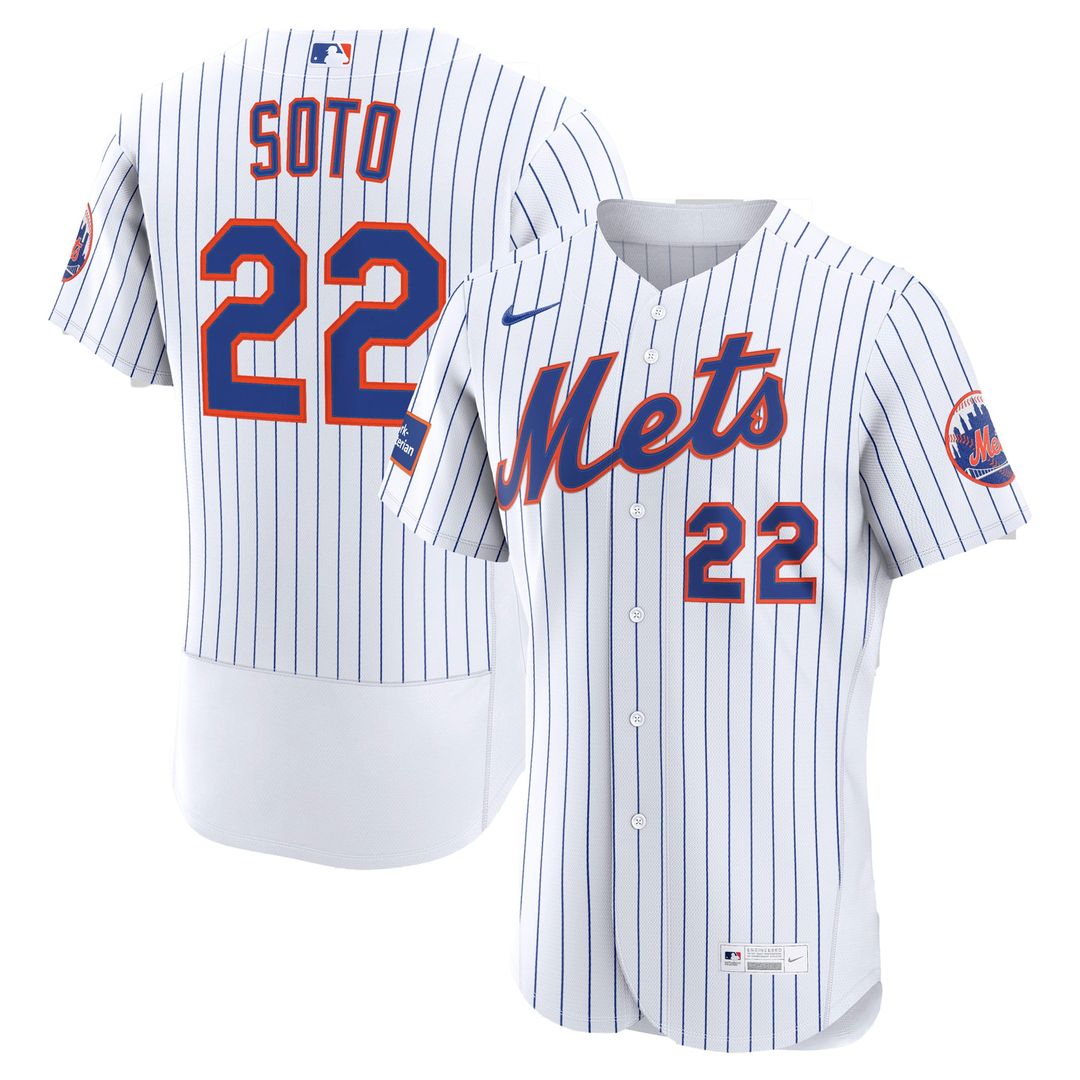 New York Mets Nike Juan Soto Home Authentic Sponsor Patch Baseball Jersey - White