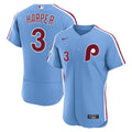 Philadelphia Phillies Nike Bryce Harper Alternate Authentic Sponsor Patch Baseball Jersey - Light Blue
