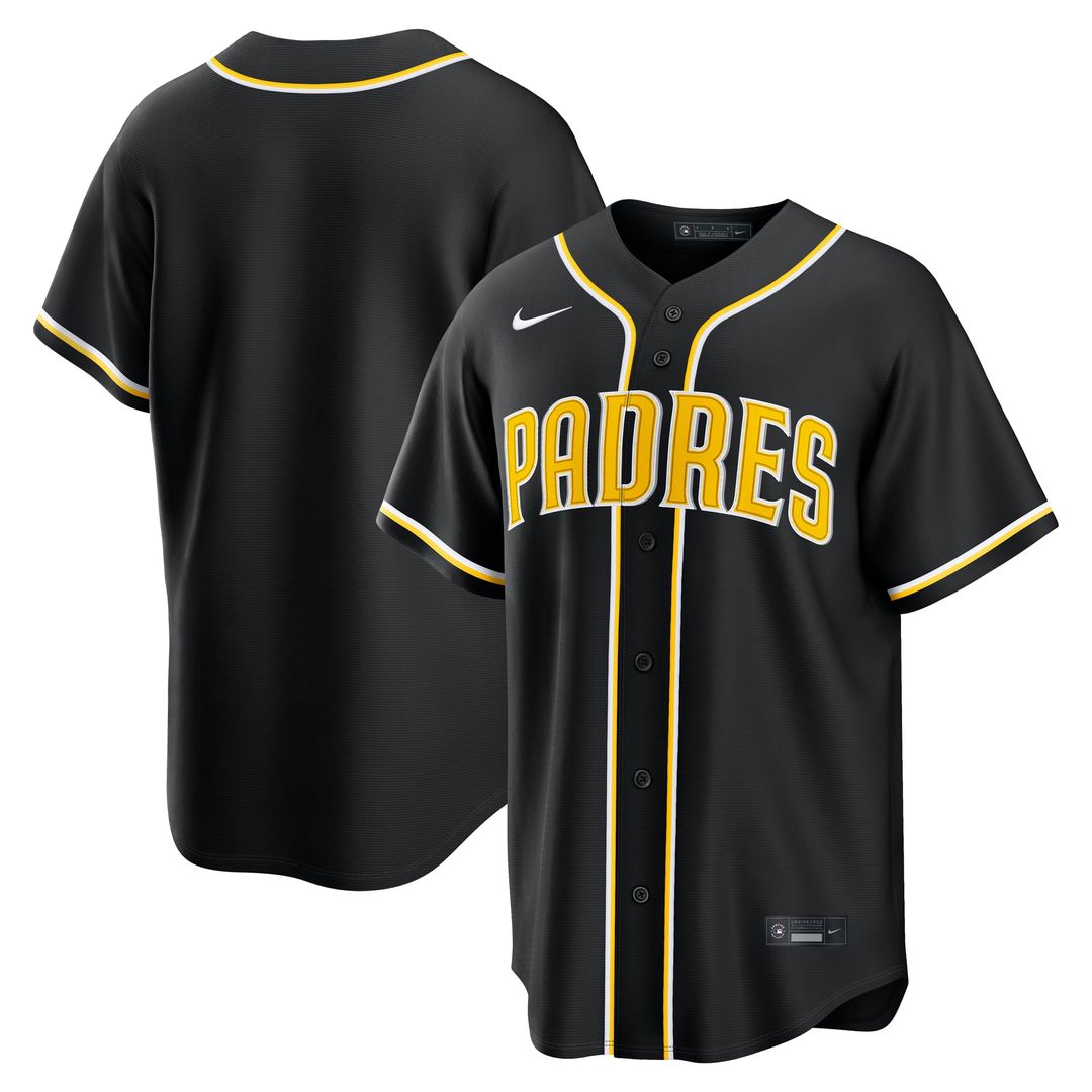 San Diego Padres Nike Fashion Replica Black Out Baseball Jersey
