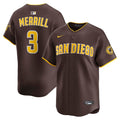 San Diego Padres Nike Jackson Merrill Road Limited Baseball Jersey - Brown