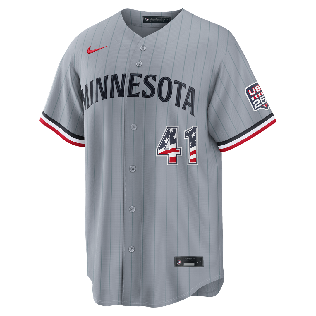 Minnesota Twins Nike Fourth of July Joe Ryan USA 250 Stadium Baseball Jersey - Gray
