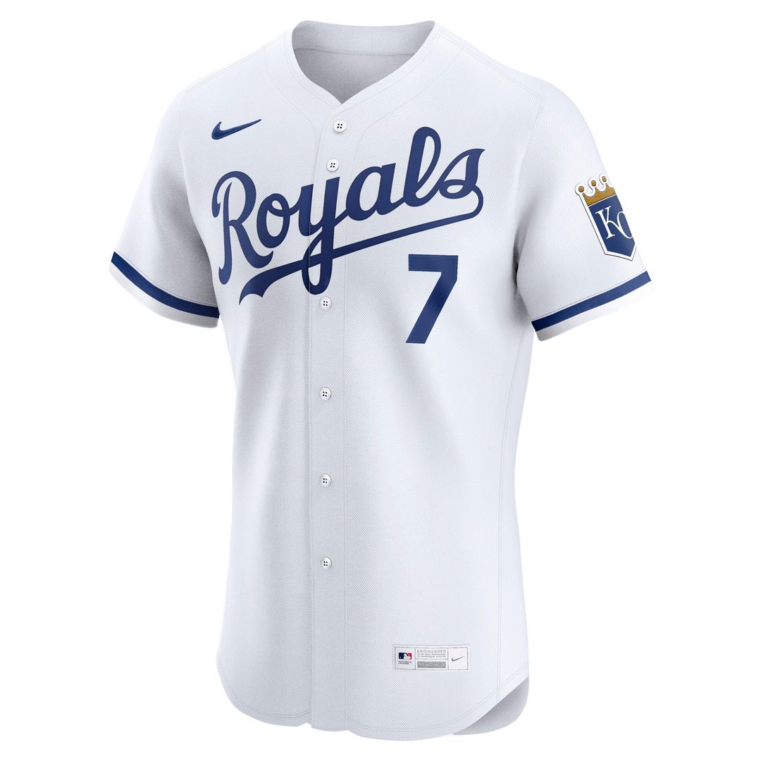 Kansas City Royals Nike Bobby Witt Jr. Home Elite Baseball Jersey - White