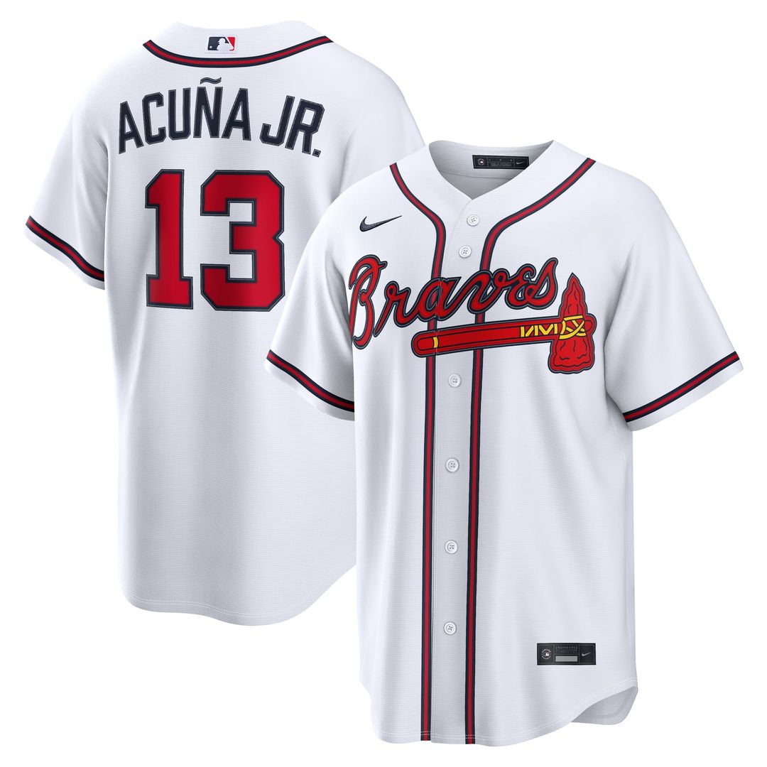 Atlanta Braves Nike Ronald Acuña Jr. Home Replica Baseball Jersey - White