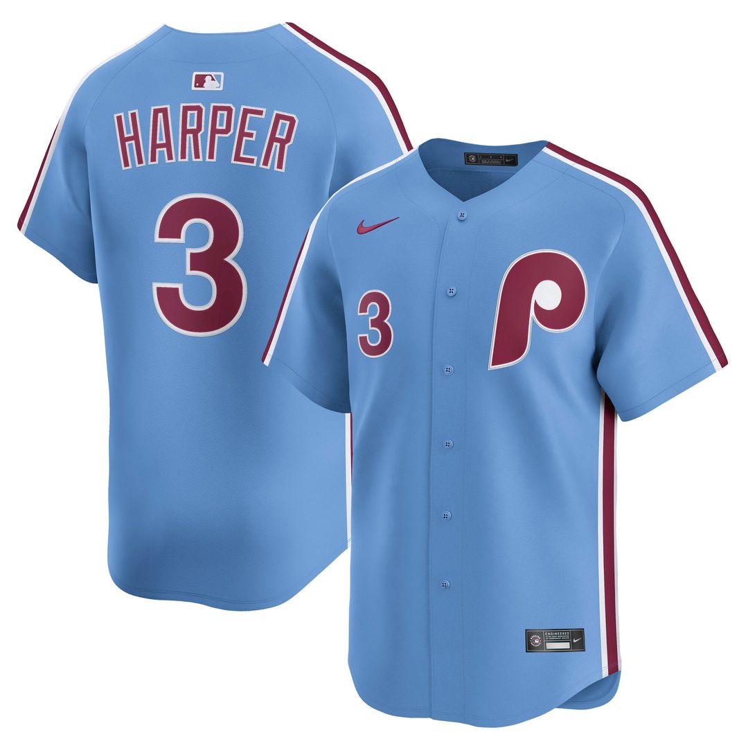 Philadelphia Phillies Nike Bryce Harper Road Limited Baseball Jersey - Gray