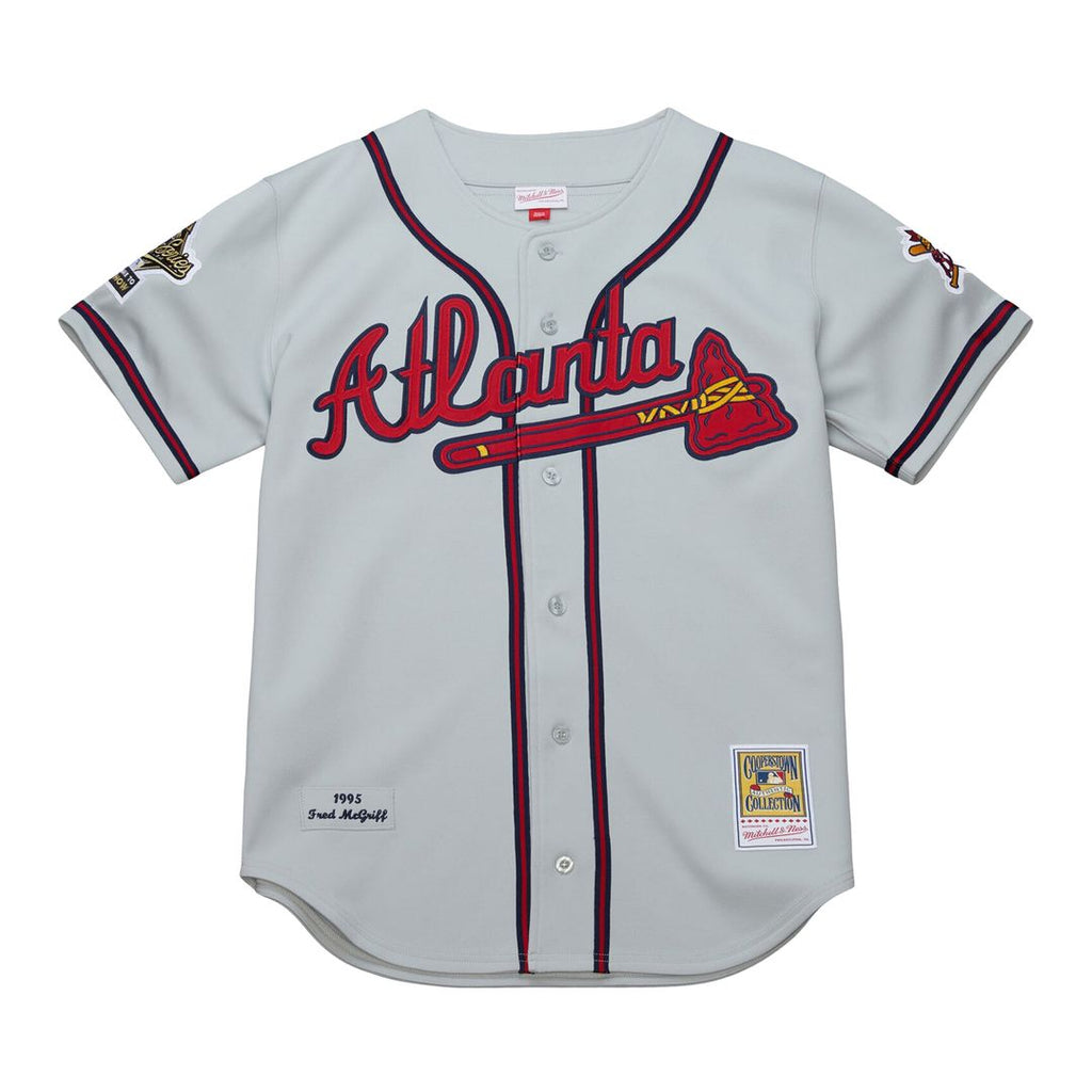 Atlanta Braves Mitchell & Ness Fred McGriff 1995 Throwback Authentic Baseball Jersey - Gray