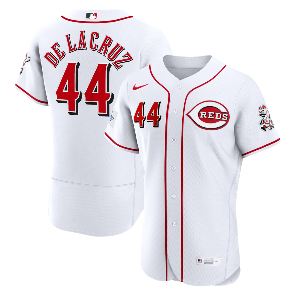 Cincinnati Reds Nike Elly De La Cruz Home Authentic Sponsor Patch Baseball Jersey - White