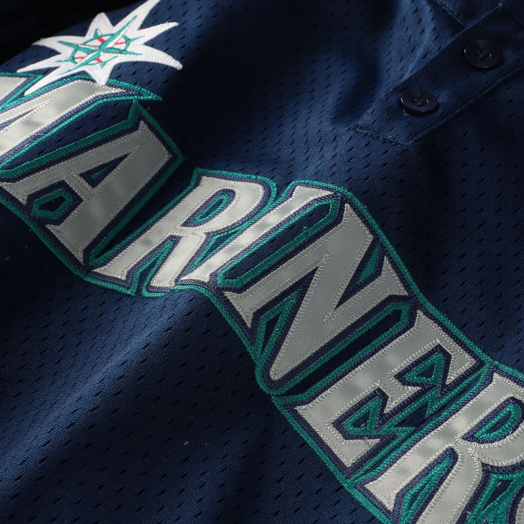 Seattle Mariners Mitchell & Ness Big & Tall Cooperstown Collection Mesh Batting Practice Baseball Jersey - Navy