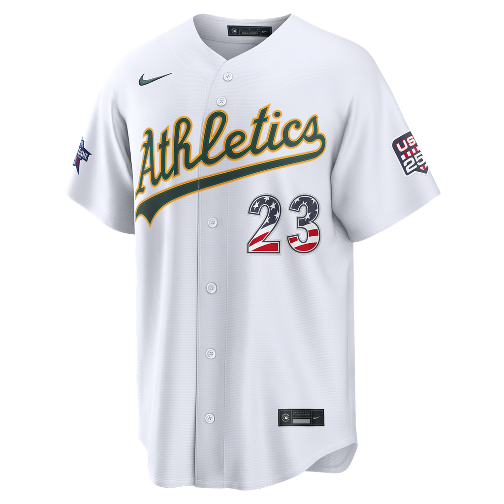Athletics Nike 2026 All-Star Edition Stars & Stripes Shea Langeliers Stadium Baseball Jersey - White