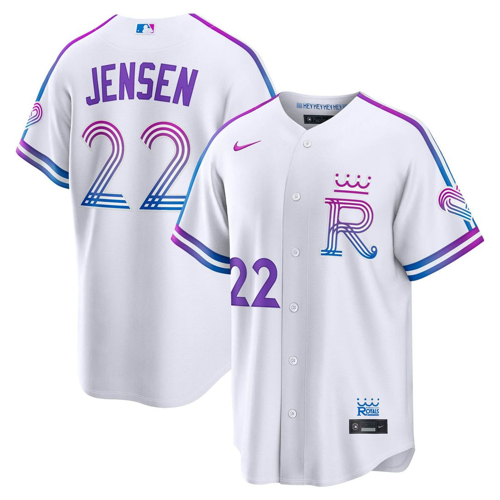 Kansas City Royals Nike Carter Jensen 2026 City Connect Stadium Baseball Jersey - White