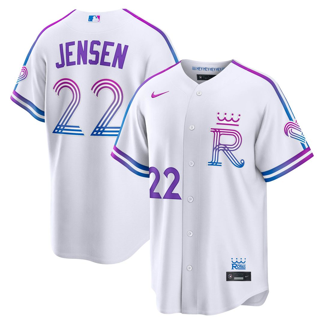 Kansas City Royals Nike Carter Jensen 2026 City Connect Stadium Baseball Jersey - White